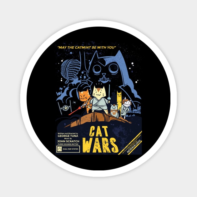 Cat Wars Magnet by TheRealestDesigns